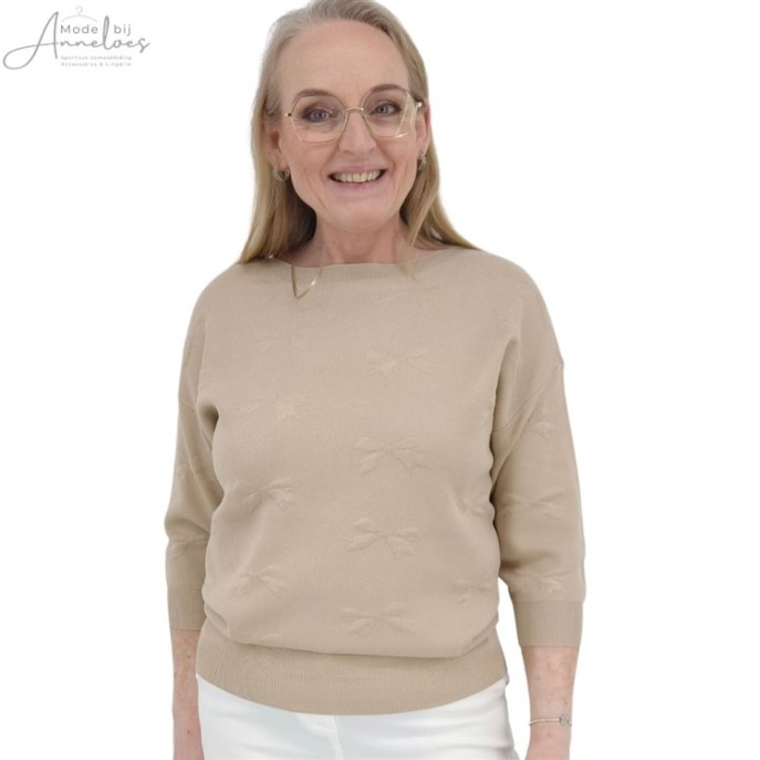 Z Enjoy Pullover KM strikjes Zand